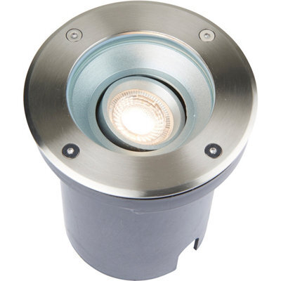 Recessed Outdoor Ip67 Round Ground Light - 50W Gu10 Reflector - Stainless Steel - image 1