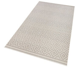 The Rugs Raute Diamond Rug Indoor Outdoor Polypropylene Weatherproof Durable In Cream - thumbnail 3