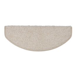 Floordirekt Sphinx Self Adhesive Edged Soft Shaggy Stair Tread Mat For Indoor Stairs Semicircular Cream 23.5 X 65 Cm