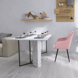 Simpa 2Pc Pink Velvet Modern Contemporary Tub Accent Dining Chairs - thumbnail 8