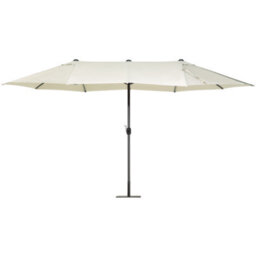 Wyld And Coco Beige Oval Garden Parasol 247 Cm Aluminium Frame Crank-Operated Weather Resistant - thumbnail 4