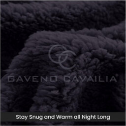 Gc Gaveno Cavailia Teddy Bear Plain Fitted Sheet Single Black Fleece Thermal Warm Super Soft & Warm Fluffy Fitted Bed Sheet - thumbnail 4