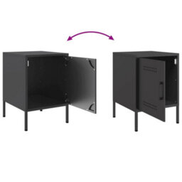 Berkfield Bedside Cabinets 2 Pcs Black 36X39X50.5 Cm Steel - thumbnail 8