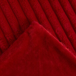 Ohs Faux Fur Ribbed Fleece Throw Blanket Winter Warm Supersoft - 150 X 200Cm - Red - thumbnail 5