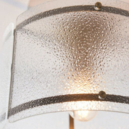 Pagazzi Lighting Pagazzi Traynor Clear And Antique Brass Flush Ceiling Light - thumbnail 6