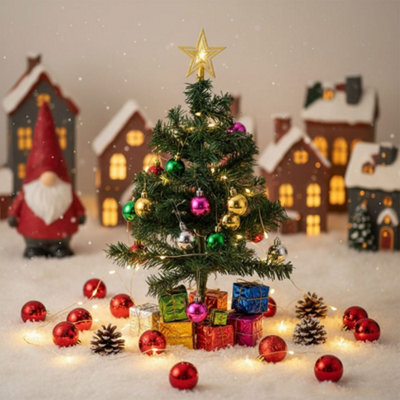 Living And Home Mini Christmas Tree With Bells And Lights, 19Cm W X 50Cm H - image 1