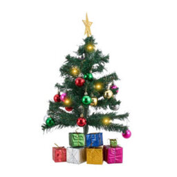 Living And Home Mini Christmas Tree With Bells And Lights, 19Cm W X 50Cm H - thumbnail 4