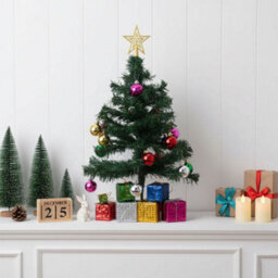 Living And Home Mini Christmas Tree With Bells And Lights, 19Cm W X 50Cm H - thumbnail 2