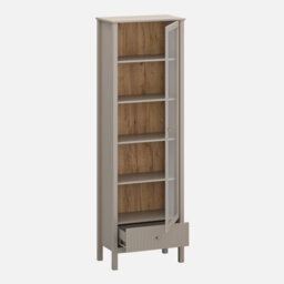 Heze Furniture Kleo Display Cabinet 1 Door 1 Drawer - Taupe - thumbnail 3