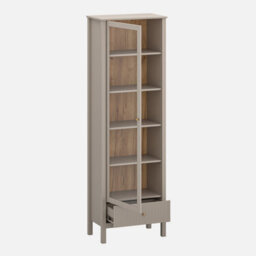 Heze Furniture Kleo Display Cabinet 1 Door 1 Drawer - Taupe - thumbnail 2