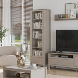 Heze Furniture Kleo Display Cabinet 1 Door 1 Drawer - Taupe - thumbnail 4