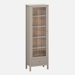 Heze Furniture Kleo Display Cabinet 1 Door 1 Drawer - Taupe - thumbnail 1
