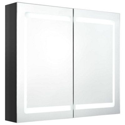 Berkfield Stylish Led Bathroom Mirror Cabinet Shining Black 80X12X68 Cm - image 1