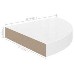 Vidaxl Floating Corner Shelves 2 Pcs High Gloss White 25X25X3.8 Cm Mdf - thumbnail 8