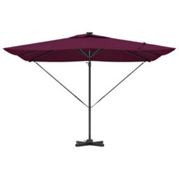 Berkfield Modern Cantilever Roma Parasol With Leds In Bordeaux Red, 286 X 285 X 270 Cm Aluminium. - thumbnail 6
