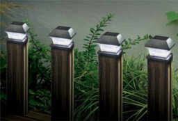 4 X Smart Garden Solar Black Garden Fence Post Top Lights Super Bright White Led - thumbnail 1