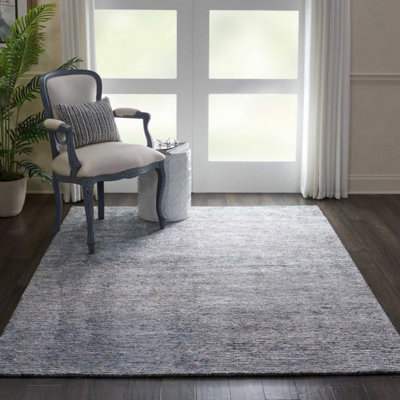 Grey Modern Luxurious Wool Easy To Clean Abstract C Handmade Dining Room Bedroom And Living Room Rug -168Cm X 226Cm