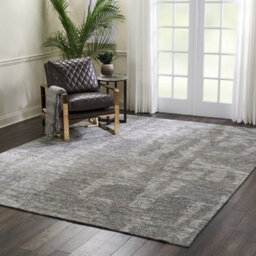 Grey Modern Luxurious Wool Easy To Clean Abstract C Handmade Dining Room Bedroom And Living Room Rug -168Cm X 226Cm - thumbnail 2