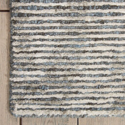 Grey Modern Luxurious Wool Easy To Clean Abstract C Handmade Dining Room Bedroom And Living Room Rug -168Cm X 226Cm - thumbnail 8