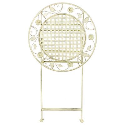Wyld And Coco Provencal Garden Foldable Distressed Iron Bar Table For 2, Light Green French Retro Style - image 1
