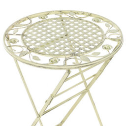 Wyld And Coco Provencal Garden Foldable Distressed Iron Bar Table For 2, Light Green French Retro Style - thumbnail 6