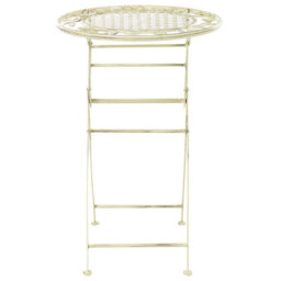 Wyld And Coco Provencal Garden Foldable Distressed Iron Bar Table For 2, Light Green French Retro Style - thumbnail 5