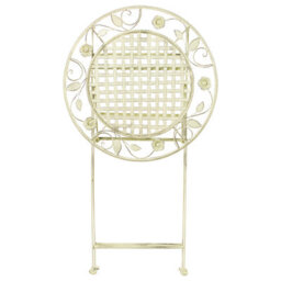 Wyld And Coco Provencal Garden Foldable Distressed Iron Bar Table For 2, Light Green French Retro Style - thumbnail 1