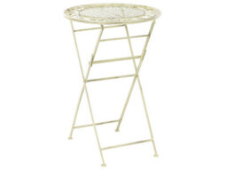 Wyld And Coco Provencal Garden Foldable Distressed Iron Bar Table For 2, Light Green French Retro Style - thumbnail 3