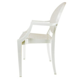 Fusion Living Ghost Style Plastic Louis Armchair Ivory - thumbnail 4