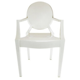 Fusion Living Ghost Style Plastic Louis Armchair Ivory - thumbnail 3