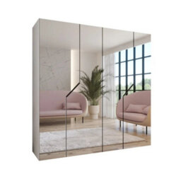 Arte White Blomvik Iii Hinged Wardrobe 200 Cm - Bright Full-Mirror Storage For Calm, Organised Bedrooms - thumbnail 2