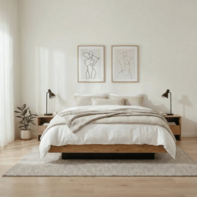 Nöa & Nani Noa & Nani Koping Kingsize Gas Lift Ottoman Bed With Storage In Natural Pine - image 1