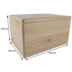 Woodeedoo Large Deep Rectangular Wooden Box With Hinged Lid For Crafts Keepsakes Gifts Home Office Organisation 40 X 30 X 23 Cm - thumbnail 8