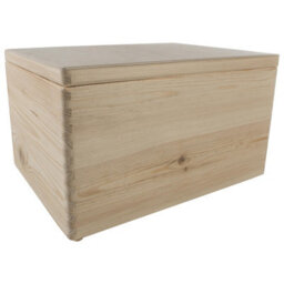 Woodeedoo Large Deep Rectangular Wooden Box With Hinged Lid For Crafts Keepsakes Gifts Home Office Organisation 40 X 30 X 23 Cm - thumbnail 4