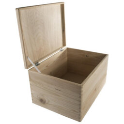 Woodeedoo Large Deep Rectangular Wooden Box With Hinged Lid For Crafts Keepsakes Gifts Home Office Organisation 40 X 30 X 23 Cm - thumbnail 5