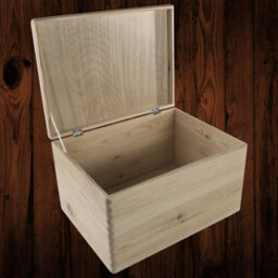 Woodeedoo Large Deep Rectangular Wooden Box With Hinged Lid For Crafts Keepsakes Gifts Home Office Organisation 40 X 30 X 23 Cm - thumbnail 1