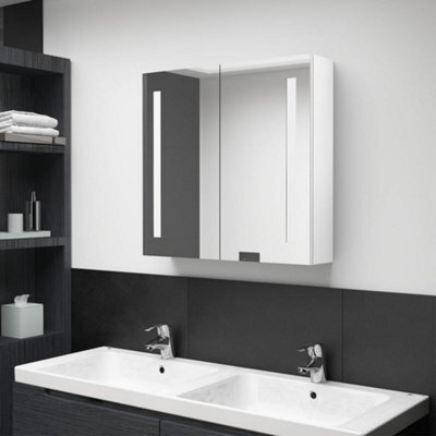 Berkfield Led Bathroom Mirror Cabinet Shining White 62X14X60 Cm - image 1