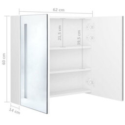 Berkfield Led Bathroom Mirror Cabinet Shining White 62X14X60 Cm - thumbnail 8