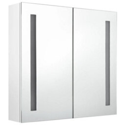 Berkfield Led Bathroom Mirror Cabinet Shining White 62X14X60 Cm - thumbnail 3