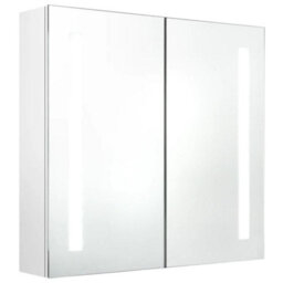 Berkfield Led Bathroom Mirror Cabinet Shining White 62X14X60 Cm - thumbnail 2