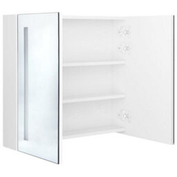 Berkfield Led Bathroom Mirror Cabinet Shining White 62X14X60 Cm - thumbnail 5