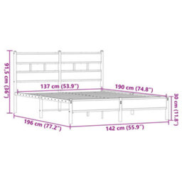 Berkfield Bed Frame Without Mattress Brown Oak 137X190 Cm Engineered Wood - thumbnail 9