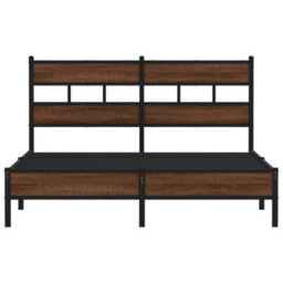 Berkfield Bed Frame Without Mattress Brown Oak 137X190 Cm Engineered Wood - thumbnail 4