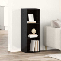 Berkfield Modern Tv Cabinet Black Oak Engineered Wood - thumbnail 2