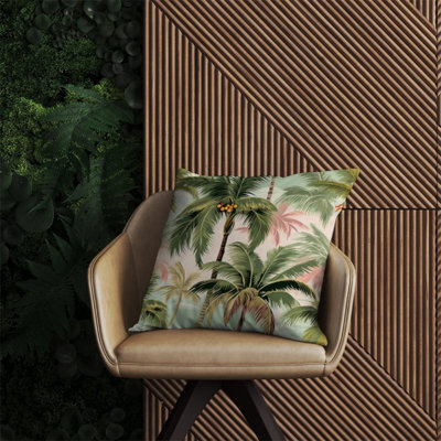 Warren Reed Designer Palm Trees Pattern Outdoor Cushion 60Cm X 60Cm