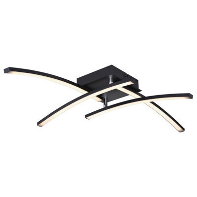 Luminosa Lighting Luminosa Tansy I Integrated Led Semi Flush Ceiling Light Matt Black 4X Led 3000-4000K - image 1