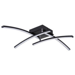 Luminosa Lighting Luminosa Tansy I Integrated Led Semi Flush Ceiling Light Matt Black 4X Led 3000-4000K - thumbnail 2