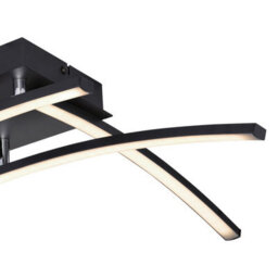 Luminosa Lighting Luminosa Tansy I Integrated Led Semi Flush Ceiling Light Matt Black 4X Led 3000-4000K - thumbnail 5