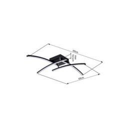 Luminosa Lighting Luminosa Tansy I Integrated Led Semi Flush Ceiling Light Matt Black 4X Led 3000-4000K - thumbnail 7