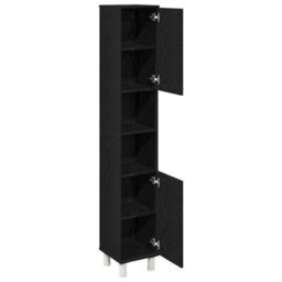 Walplus Bathroom Cabinet Black Oak 30 X 30 X 179 Cm Engineered Wood - thumbnail 5
